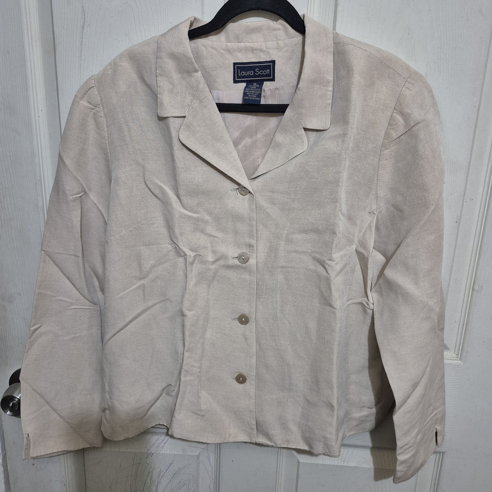 Laura Scott Women's Cream Jacket With Pant